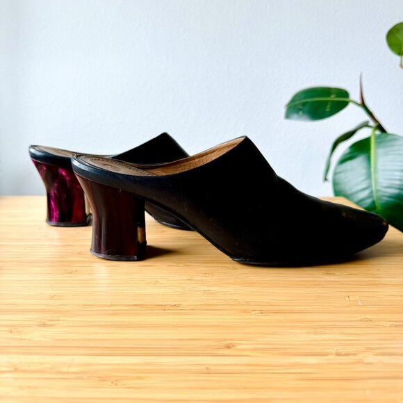The Row Adela Leather Mules with Lucite Block Heel | size 41 - Picture 1 of 12